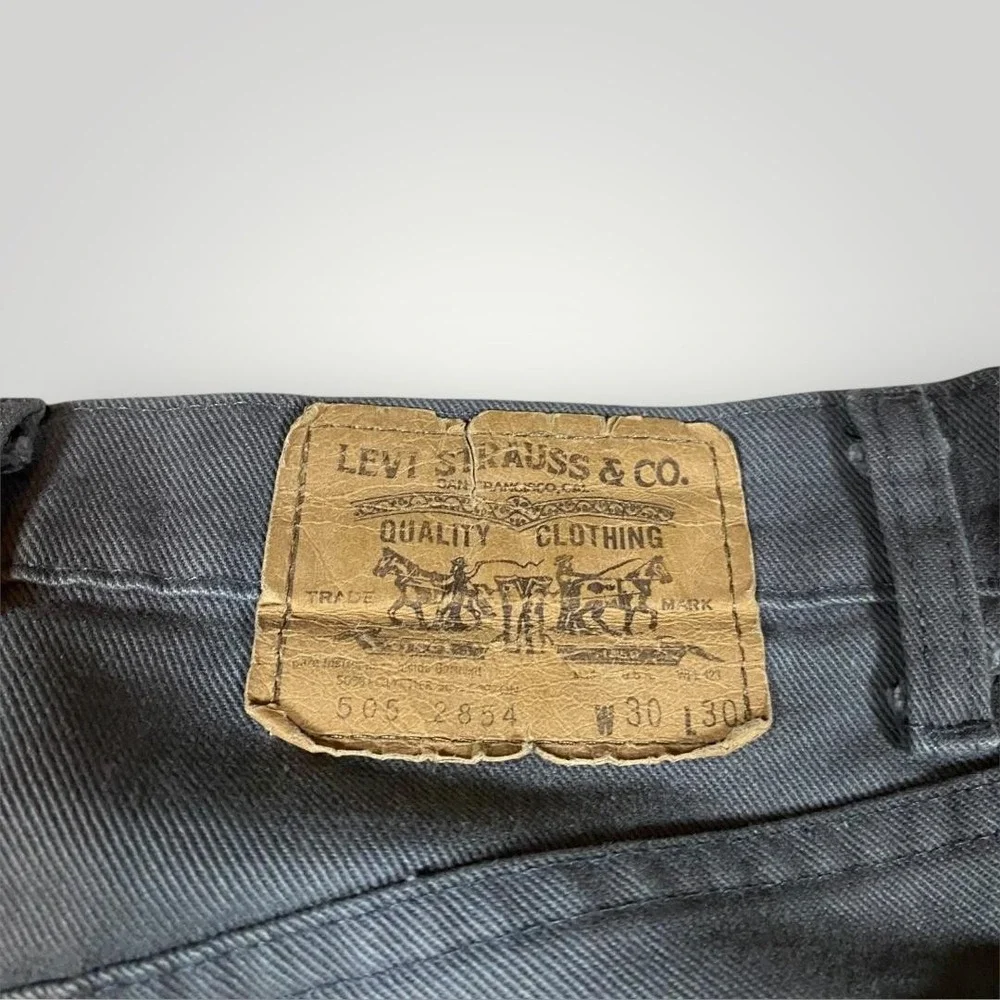 Vtg Levis 505 Jeans Mens 30x30 Gray Regular Fit‎ Straight Leg Denim Pants Casual
